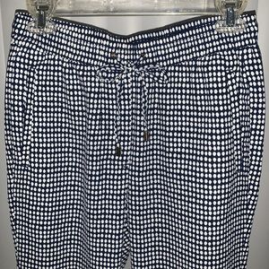 Blue & White Polkadot H&M Jogger Ankle Pants